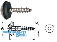 Spenglerschraube A2 blank Pzd. 4,5 x  45  m.15 mm Di.Scheibe