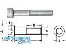 Zylinderschraube mit Innensechskant A2 DIN 912  M  4 X 10