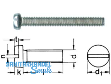 Zylinderschraube A2 DIN 84/A  M 8 x 40