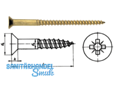 Holzschraube Seko Messing DIN 7997  2,5 x 12