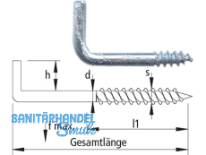 Schraubhaken verzinkt Art.4/ 25 mm gerade