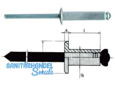 Spreizblindniete Alu/St. F 4,8 X 16