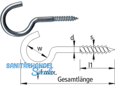 Wscheleinenhaken Art.15/80 x 5.8 mm verzinkt