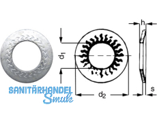 Sperrkantscheibe C60 M20 (21,0x40,0x3,0) zinklamellenbeschichtet DIN/ISO 88124