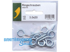 SBV-Ringschrauben verzinkt 3.0 x 20 a 10 Stk