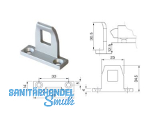 Schliessblech Nr. 914 silbereloxiert berschlag 12,5mm