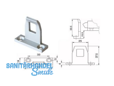 Schliessblech Nr. 917 silbereloxiert berschlag 15,5mm