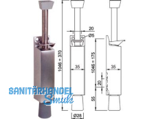 Trfeststeller 1046.02 Hub 120 mm 80 kg silberfarbig einbrennlackiert