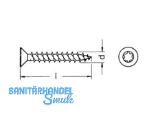 Spanplattenschraube A2 TX Senkkopf 5,0 x  40 Tg