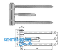 Einbohrband SFS 40H-18-009 vermessingt       dreiteilig Gr. 18