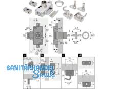 Drehstangenschloss-Set Dorn 25 mm zum Anschrauben vernickelt 9136129