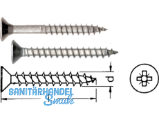 Spanplattenschraube A2 Pz Senkkopf 5,0 x  35