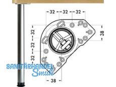 Tischbein-Set  60 mm L = 700-800 mm max. 100 kg Stahl Edelstahloptik