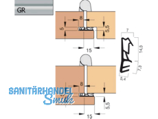 Trdichtung KB Goll A 1021-GR/KB grau, VPE 6 lfm