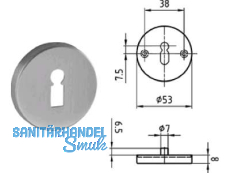 Schlsselrosette 5380.1C BB Edelstahl 402554