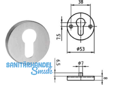 Schlsselrosette 5380.3C PZ Edelstahl 402556