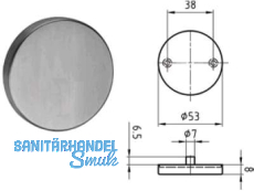 Schlsselrosette 5380.0C ungelocht Edelstahl 402552