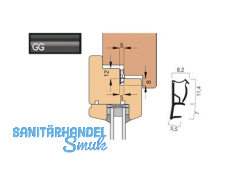 Fensterdichtung AFK2037-GG/2 graphitgrau, VPE 200 lfm