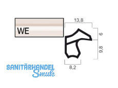 Zargentrdichtung Goll A 1602-WE/5 POLY weiss, (5m fixlang) VOEST-Zarge