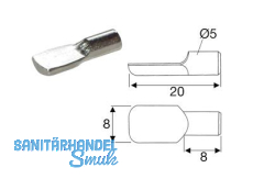 Lffelbodentrger Servo  5 mm Lnge = 20,0 mm vernickelt 4303.210