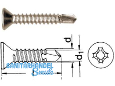 Bohrschraube Senkkopf A2 DIN 7504-O  3,9 x 16