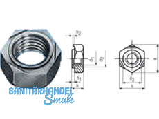 Anschweimutter blank DIN 929  M 12