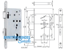 Panikschloss B 2329  Funktion E 2-flg. 65/72/9/235x20x3 rechts