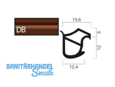 Stahlzargendichtung Goll dunkelbraun A 1601-DB/5 POLY (5m fixlang)