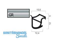 Zargendichtung Goll A1601-GR/5 POLY grau (5m fixlang) Novoferm