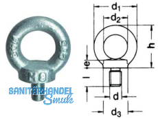 Ringschraube A2 DIN 580  M  8