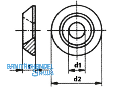 Unterlagscheibe fr Senkschraube A1 M  4 (4,5 x 11 x 2,5)