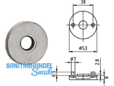 Drckerrosette 5620.21C easyfix CN Sttznocken 21,2 mm Edelstahl 402550