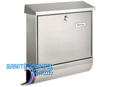 Briefkasten + Zeitungsbox Amrum Inox BxHxT 377x420x115mm Einwurfma 332x31mm