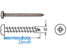 Spanplattenschraube A2 Pan Head Pzd. 4,5 x 30