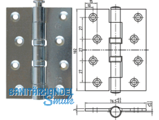 Trscharnier BB802 GV 4/3 blau verzinkt