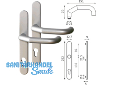 Drckergarnitur Rondo PZ Abstand 92 mm Edelstahl B 7553 0241