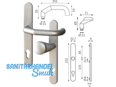 RR-Wechselgarnitur Rondo PZ 92 mm EV1   B-72340-61-0-1