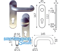 Wechselgarnitur Kurzschild PZ 72 mm EV1       B-72210-00-0-1