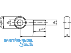 Augenschraube mit durchgehendem Gewinde verzinkt 10 x 80 Form B