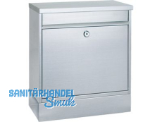 Briefkasten + Zeitungsbox Hochhaus Inox BxHxT 360x380x115mm Einwurfma 320x40mm