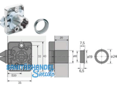 Rolljalousiefallenschloss Z23  18 mm vernickelt 46481