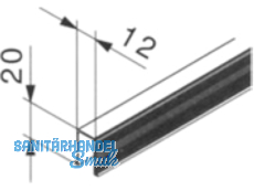 Fhrungsschiene Hawa zum Einnuten 20x12x1300mm     14540