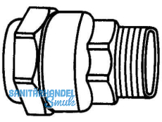 Anschlussverschraubung m. Aussengewinde Isiflo Typ 110   25 mm x3/4\