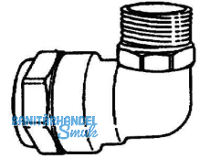 Winkelanschlussverschr. 90 Grad  Isiflo m. Aussengewinde Typ 121  63mm x2\