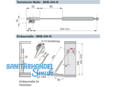 Barklappenbeschlag vernickelt Lnge = 244 mm BKB-244-N