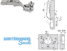 Aventos Zwischenscharnier HF 134 Expando, ohne Feder 78Z553ET   679.713.3