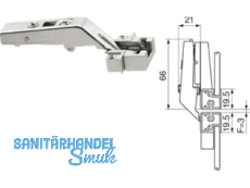 Aventos Alurahmenscharnier HF 134 zum Schrauben, ohne Feder 78Z550AT 679.7303