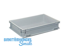 Transportstapelkasten Newbox NB24V1 600x400x120mm grau  Muschelgriff