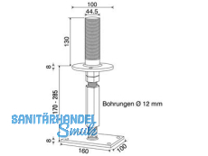 Pfostentrger Verst. 170-285 10931.1000 Ob.Plat.100x8 rd. /U.Pl.160x100x8 M24