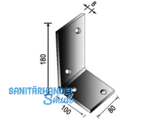 Pfostentrger - Montagewinkel 180 x 100 x 80 x 8  15710.0000